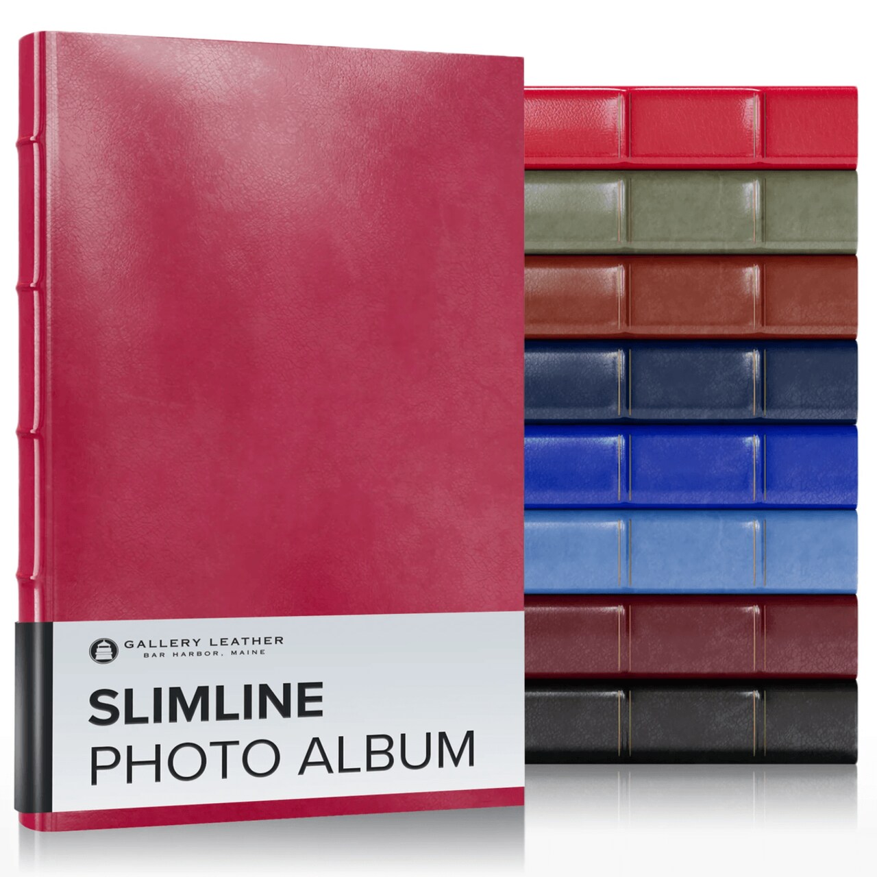 Gallery Leather Slimline Photo Album 4x6-3 Ring Binder, 60 Pages for 120 Photos, Fillable, Can Fit 4x6 Photos, Handcrafted - 11.75 x 8.0 "